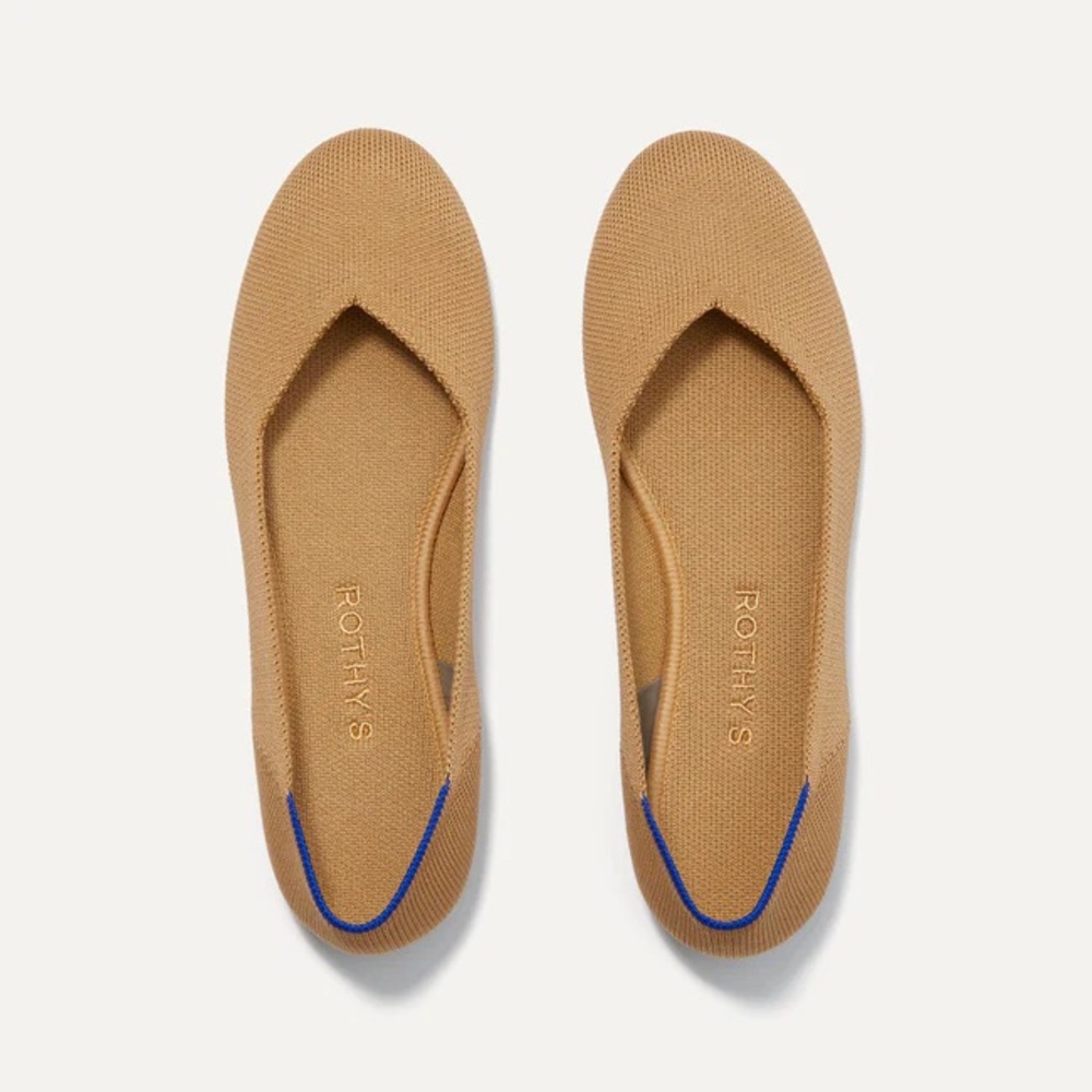 Rounded toe Rothy’s flat, Camel color